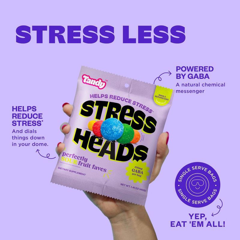 slide 2 of 8, Tandy Stress Heads Gummy Supplement - 1.41oz, 1.41 oz