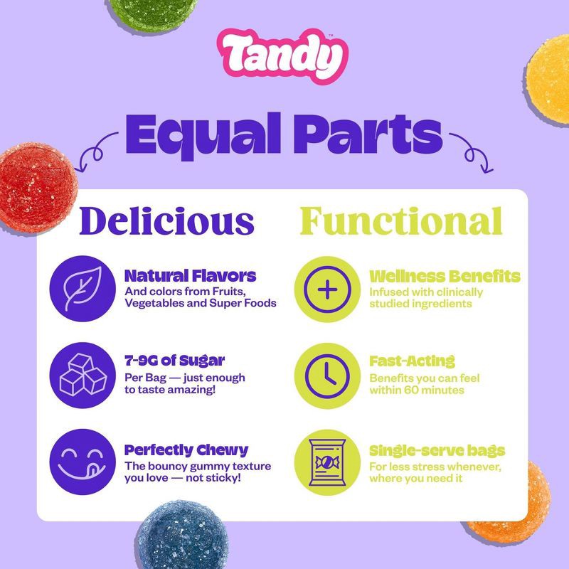 slide 5 of 8, Tandy Stress Heads Gummy Supplement - 1.41oz, 1.41 oz