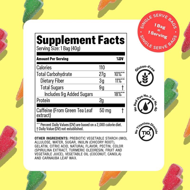 slide 7 of 8, Tandy Energy Bursts Gummy Supplement - 1.41oz, 1.41 oz