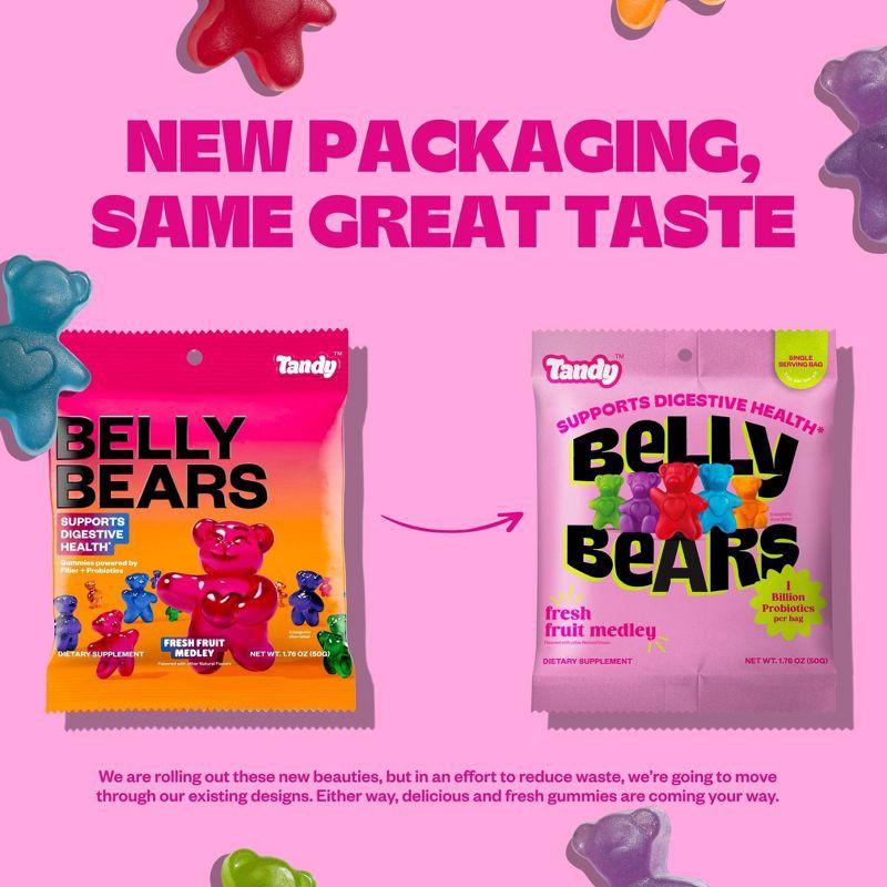 slide 3 of 8, Tandy Belly Bears Fresh Fruit Medley Gummy Supplements - 1.76oz, 1.76 oz