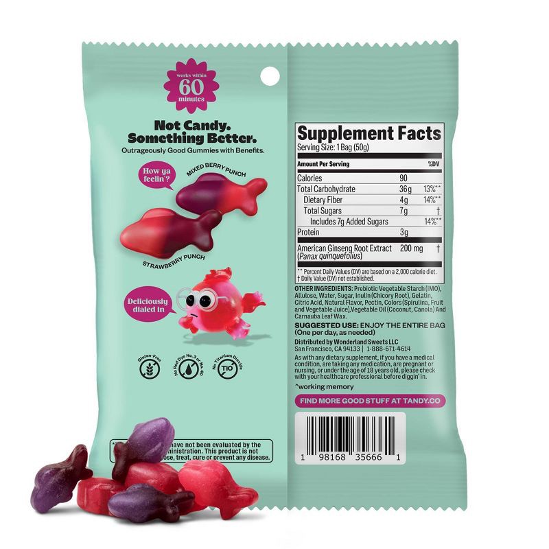 slide 2 of 8, Tandy Focus Fish Very Berry Punch Gummy Supplements - 1.76oz, 1.76 oz