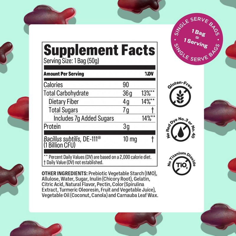 slide 7 of 8, Tandy Focus Fish Very Berry Punch Gummy Supplements - 1.76oz, 1.76 oz