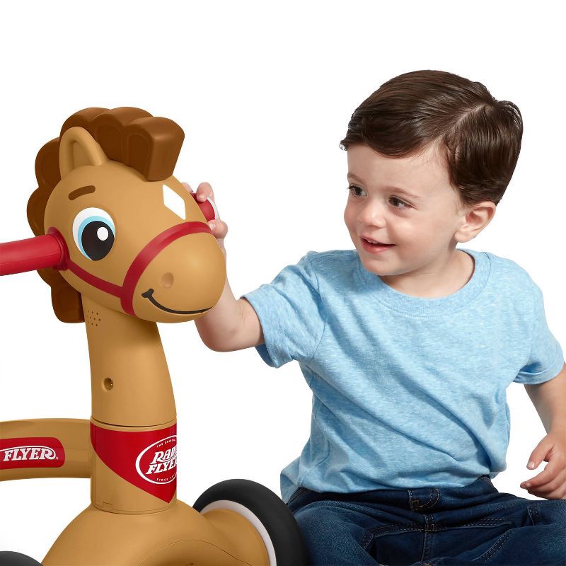 slide 6 of 11, Radio Flyer Lil' Racers Percy the Pony Riding Toy: Steel & Plastic, Ages 1-3, 42 lb Capacity, 42 lb