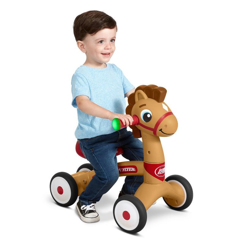slide 10 of 11, Radio Flyer Lil' Racers Percy the Pony Riding Toy: Steel & Plastic, Ages 1-3, 42 lb Capacity, 42 lb