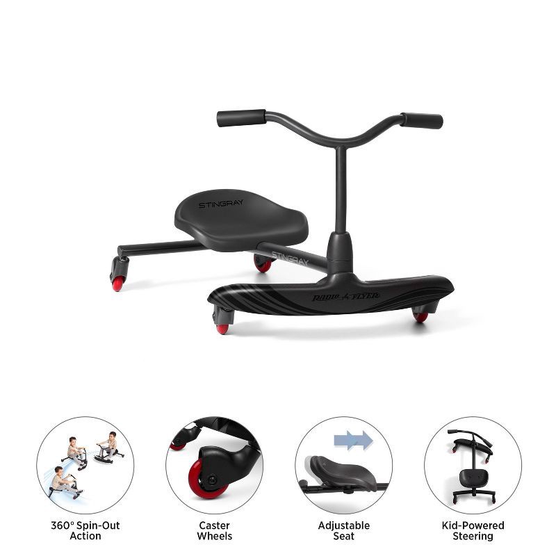 slide 2 of 11, Radio Flyer Stingray Ride-On: Steel & Polypropylene, Ages 3-8, 81 lb Capacity, 81 lb