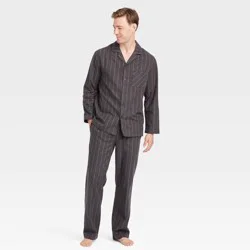 Men's Striped Woven Flannel Pajama Set - Goodfellow & Co™ Gray M