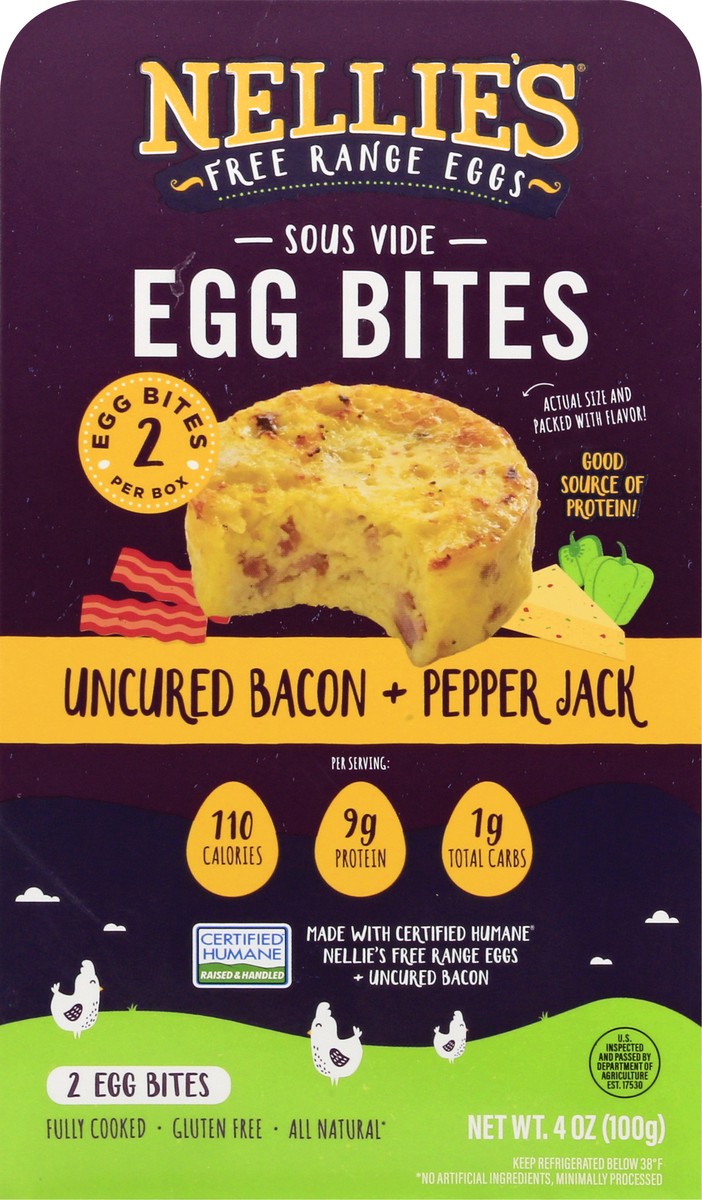 slide 6 of 9, Nellie's Uncured Bacon + Pepper Jack Egg Bites 2 ea, 4 oz