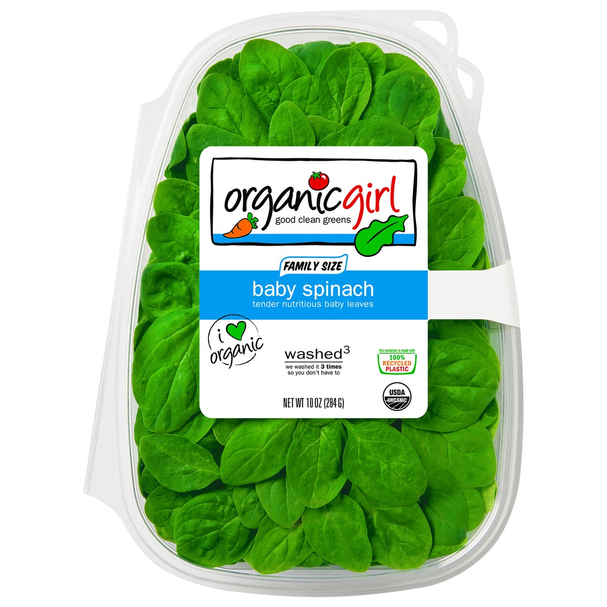 slide 1 of 3, Organic Girl Baby Spinach Greens, 10 oz
