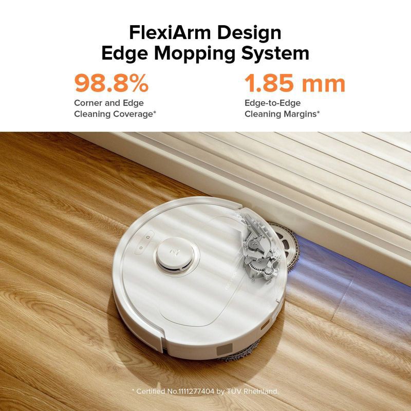 slide 17 of 17, Roborock Qrevo Pro Robot Vacuum and Mop with FlexiArm Edge Mopping, Dynamic Hot Water Re-Wash and Re-Mop and 7,000 Pa Suction, 1 ct