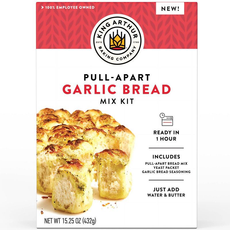 slide 1 of 9, King Arthur Pull Apart Garlic Bread Mix Kit - 15.25oz, 15.25 oz