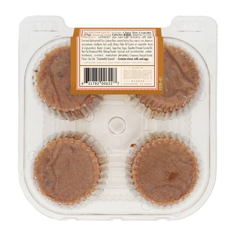 slide 3 of 4, Rubicon Cinnamon Churro Filled Cupcake - 10oz/4ct, 4 ct; 10 oz