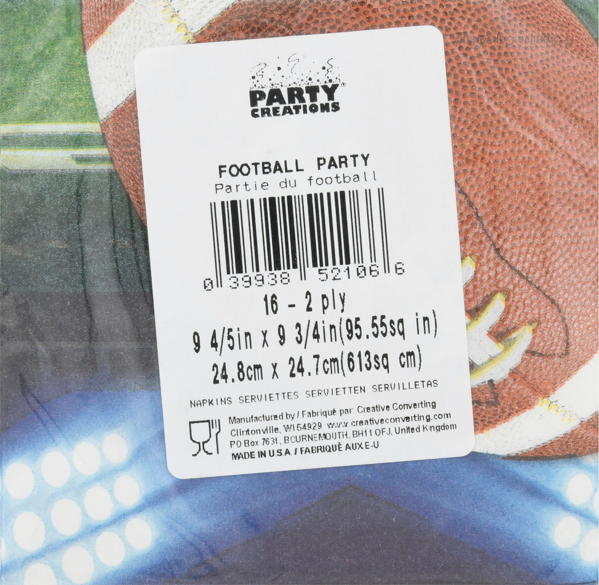 slide 6 of 9, Party Creations Football Beverage Napkin, 16 ct