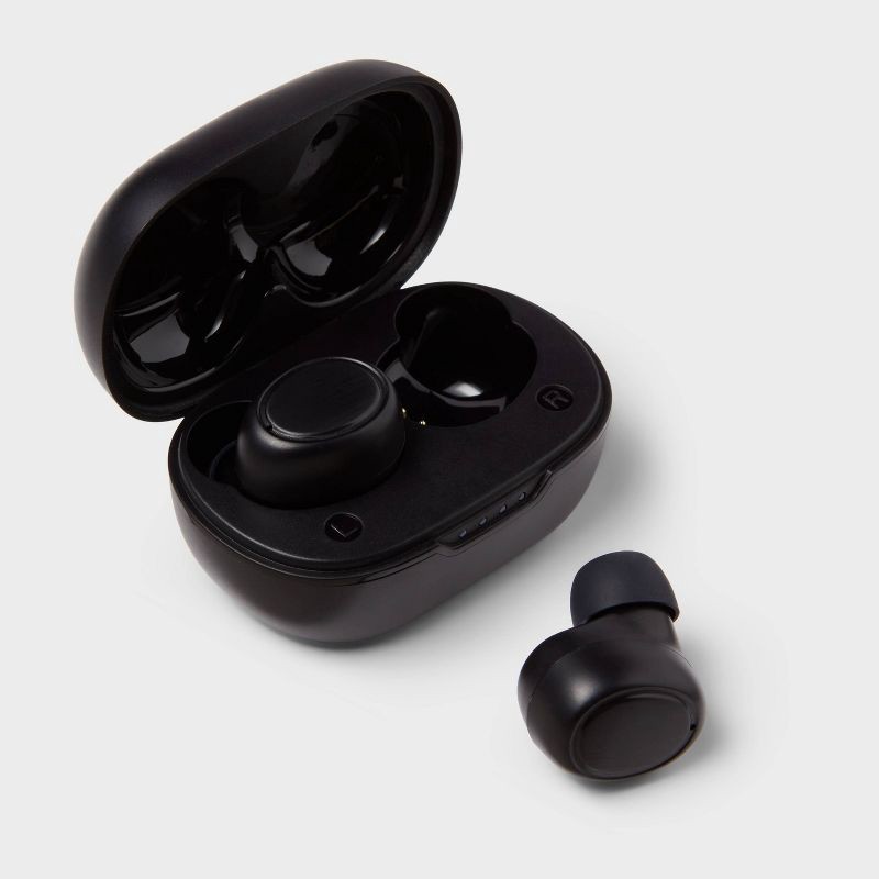 slide 1 of 4, True Wireless Bluetooth Sweat Resistant Earbuds - heyday™ Black: In-Ear Lightweight Design, 1 ct