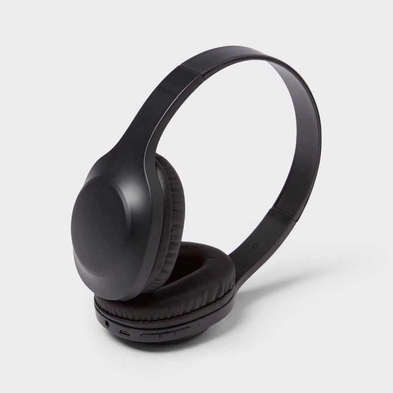 slide 3 of 4, Wireless/Wired Bluetooth Headphone with Aux Cable - heyday™ Black: Adjustable Headband, Foam Ear Cushion, 1 ct