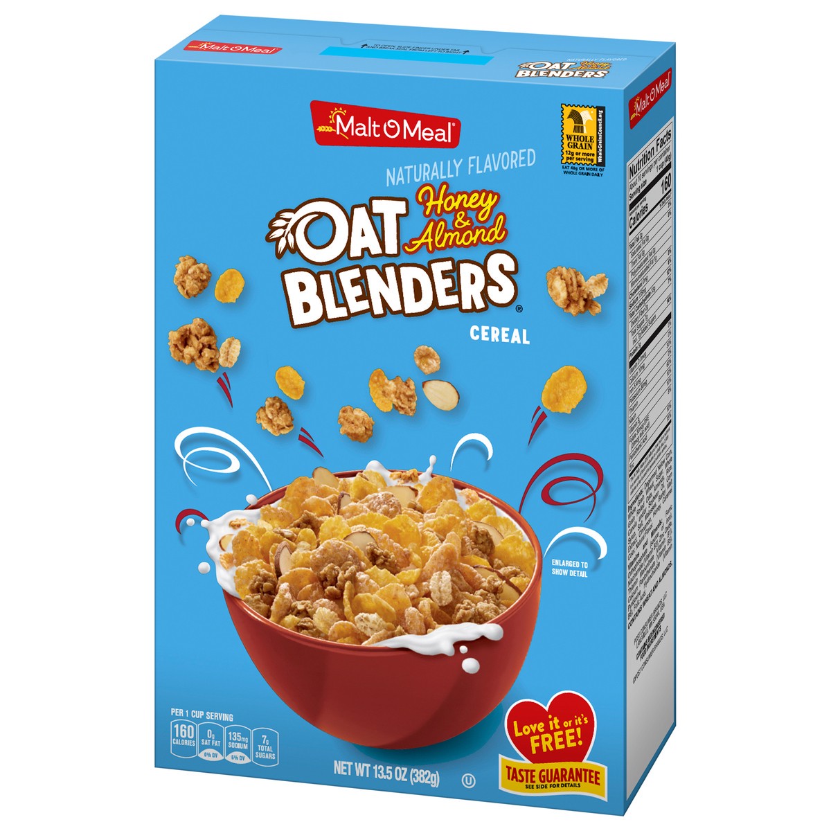 slide 6 of 9, Malt-O-Meal Honey and Oat Blenders with Almonds Breakfast Cereal, Small Size Bulk Bagged Cereal, 13.5 Ounce - 1 count, 13.5 oz