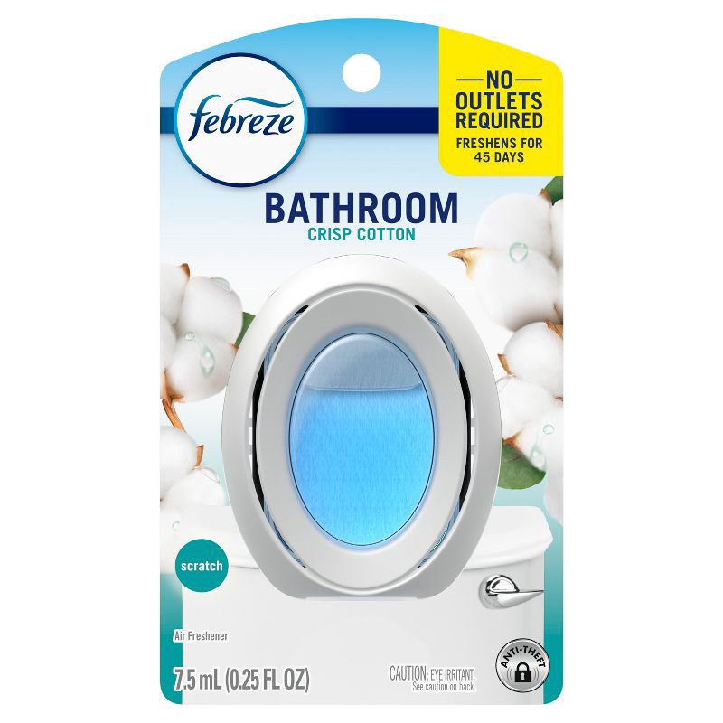 slide 2 of 7, Febreze Crisp Cotton Bathroom Air Freshener, 1 ct