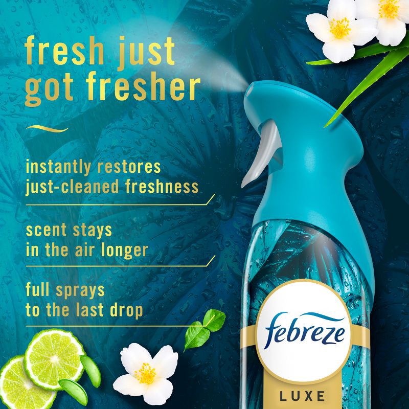 slide 4 of 11, Febreze Luxe Air Mist Odor-Fighting Air Freshener - Rainforest - 8.1oz, 8.8 oz