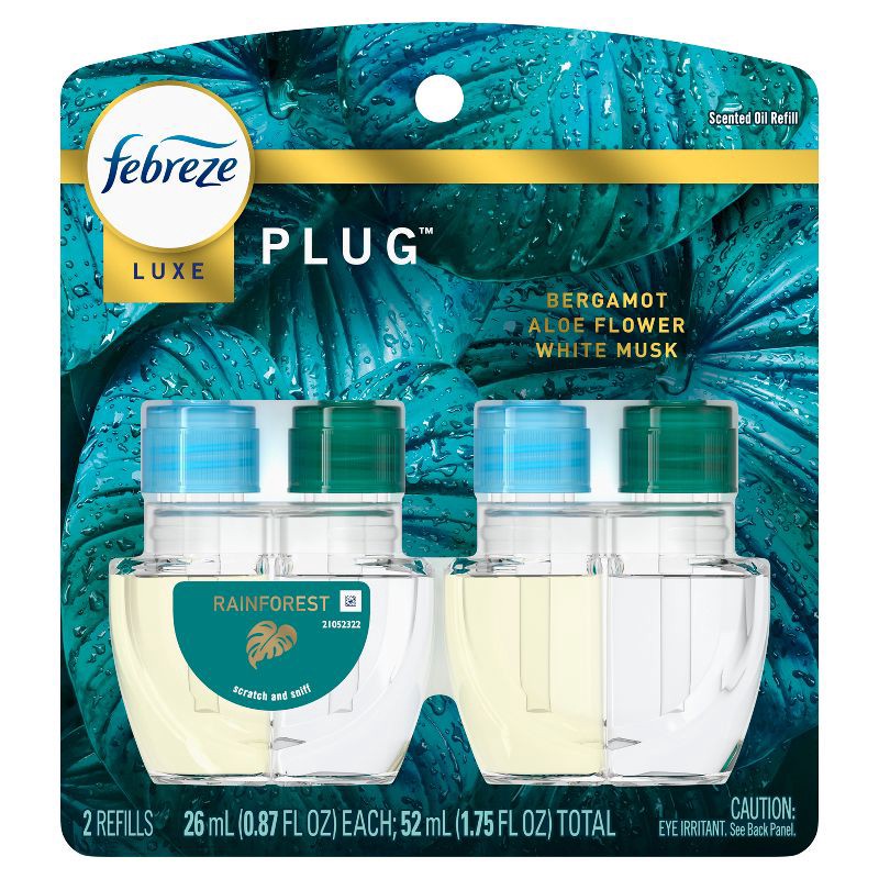 slide 2 of 12, Febreze Luxe Plug Dual Refill Air Freshener - Rainforest - 1.75 fl oz/2ct, 1.75 fl oz, 2 ct