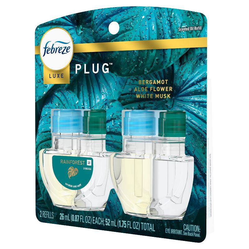 slide 12 of 12, Febreze Luxe Plug Dual Refill Air Freshener - Rainforest - 1.75 fl oz/2ct, 1.75 fl oz, 2 ct