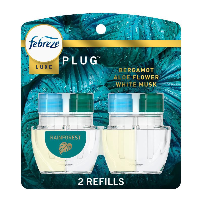 slide 1 of 12, Febreze Luxe Plug Dual Refill Air Freshener - Rainforest - 1.75 fl oz/2ct, 1.75 fl oz, 2 ct