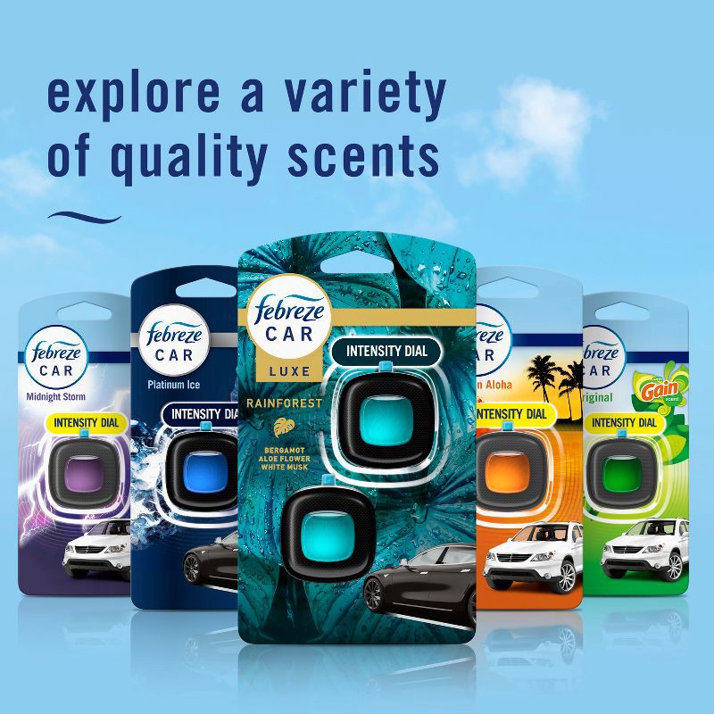 slide 8 of 12, Febreze Luxe Car Air Freshener - Rainforest - 0.14 fl oz/2ct, 0.14 fl oz, 2 ct