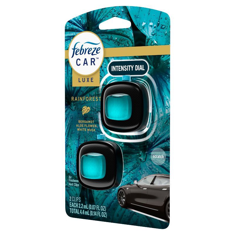 slide 11 of 12, Febreze Luxe Car Air Freshener - Rainforest - 0.14 fl oz/2ct, 0.14 fl oz, 2 ct