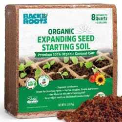 Back to the Roots 8qt Organic Expanding Seed Starting Soil Premium 100% Coconut Coir