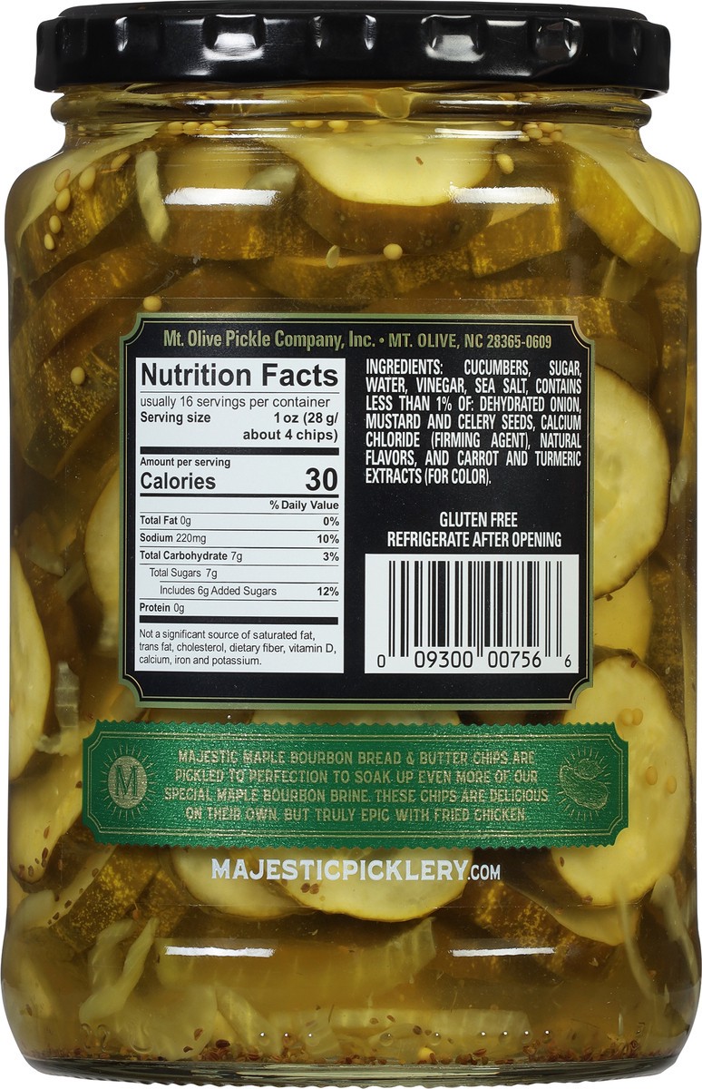 slide 2 of 7, Majestic Picklery Premium Maple Bourbon Bread & Butter Pickle Chips - 24 fl oz jar, 24 fl oz
