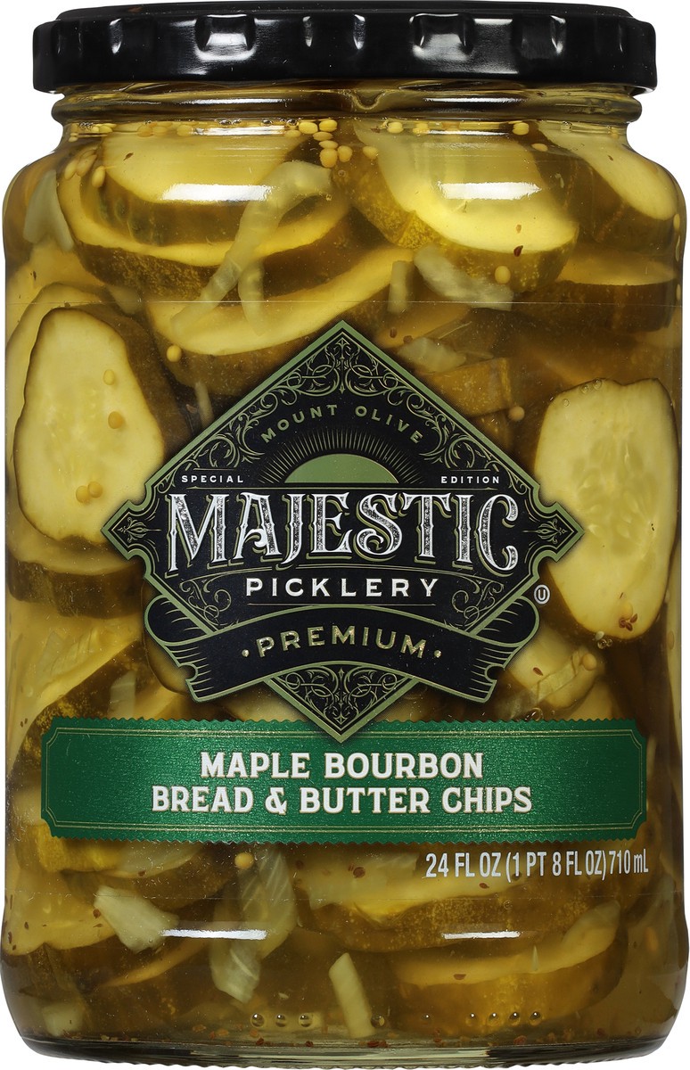 slide 6 of 7, Majestic Picklery Premium Maple Bourbon Bread & Butter Pickle Chips - 24 fl oz jar, 24 fl oz