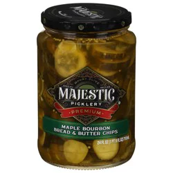 Majestic Picklery Premium Maple Bourbon Bread & Butter Pickle Chips - 24 fl oz jar