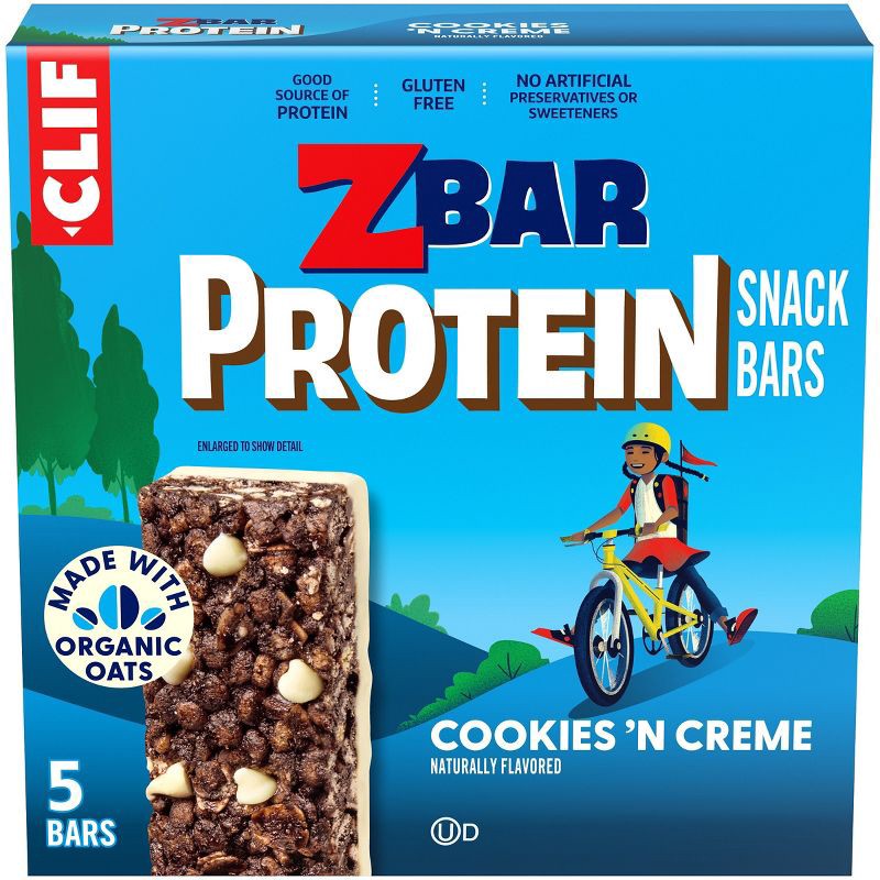 slide 1 of 15, Zbar Protein Gluten Free Cookies 'n Creme Granola Bars - 5g Protein - 6.35oz/5pk, 5 gram, 6.35 oz, 5 ct