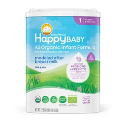 Happy Baby Organic Infant Formula Powder A2 - 22.9 oz: Added Prebiotics, Added Probiotics, Non-GMO, Lactose Sensitivity
