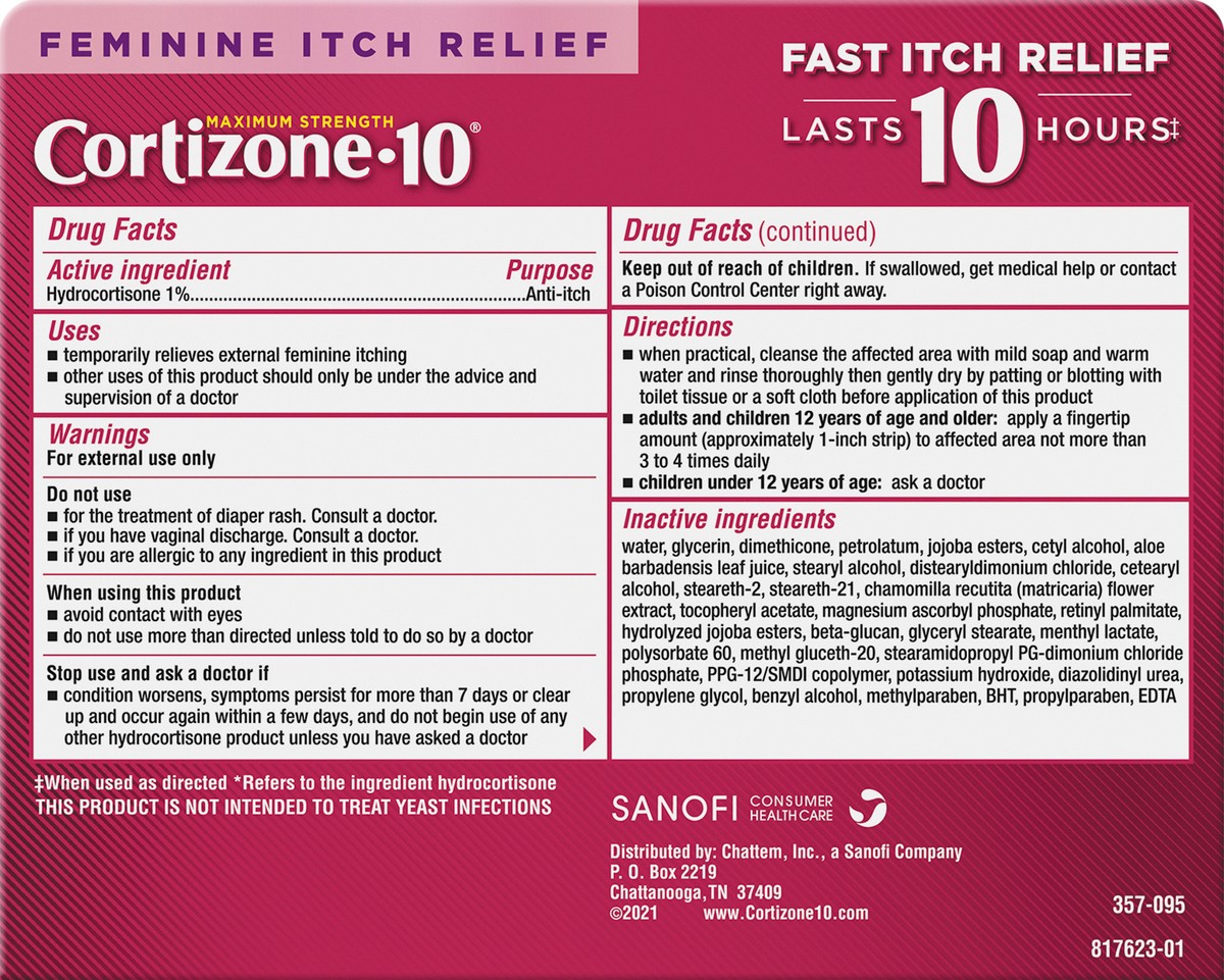 slide 7 of 12, Cortizone-10 Cortizone 10 Feminine Itch Relief Crème (1 Oz), 1 oz