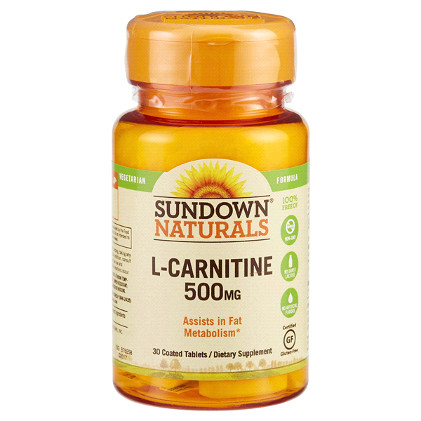 slide 1 of 1, Sundown Naturals L-Carnitine, 30 ct; 500 mg