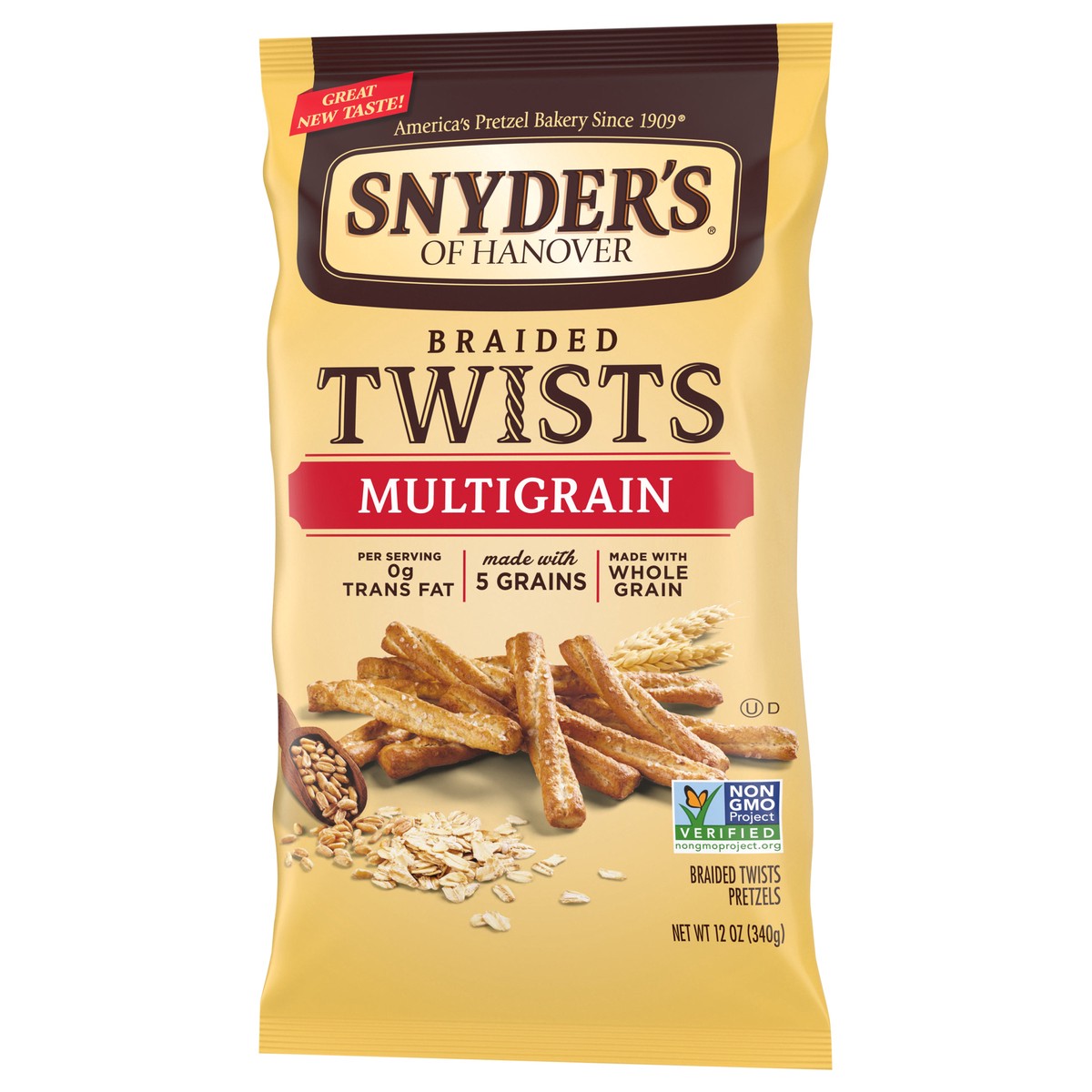 slide 9 of 9, Snyder's of Hanover Multigrain Braided Twist Pretzel 12 oz, 12 oz