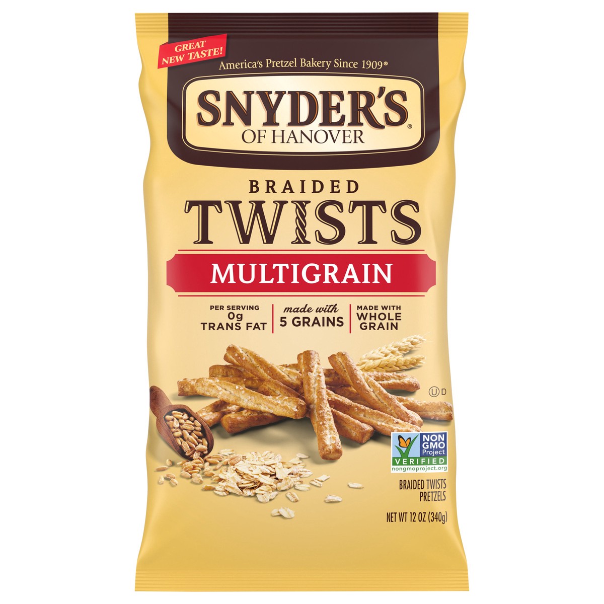 slide 1 of 9, Snyder's of Hanover Multigrain Braided Twist Pretzel 12 oz, 12 oz