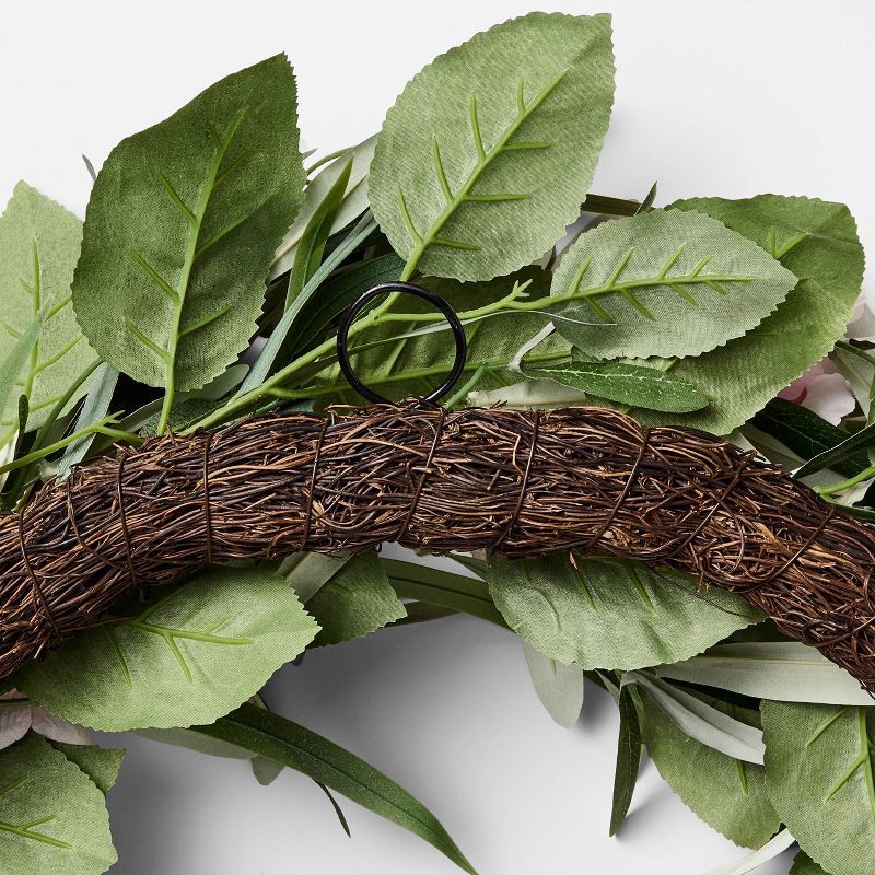 slide 4 of 4, Threshold designed w/Studio McGee Floral Wreath with Ribbon Purple - Threshold™ designed with Studio McGee, 1 ct