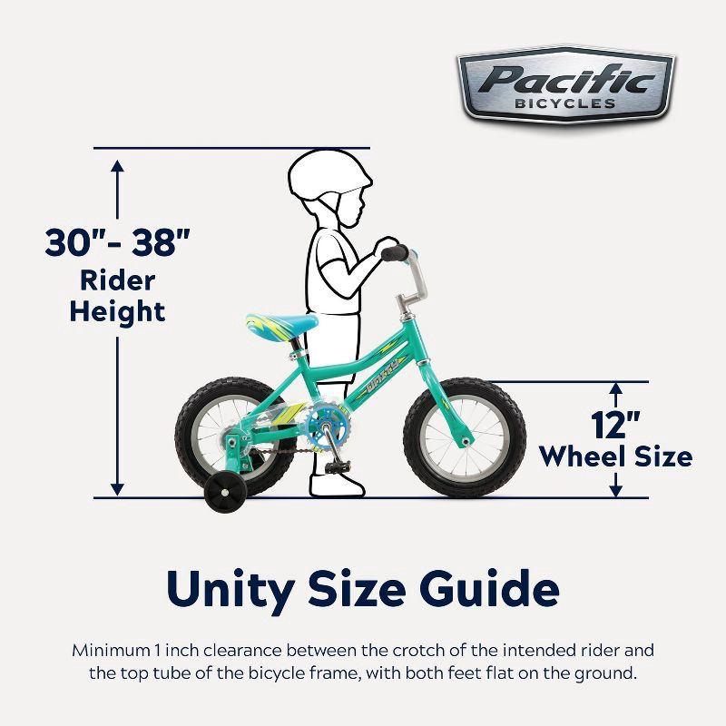 slide 12 of 12, Pacific Unisex Unity 12" Kids' Bike - Teal Blue, 1 ct