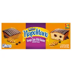 Marinela Napolitano Orange Cake with Raisins, 5 packs, Snack Cakes, 12.35 oz Box
