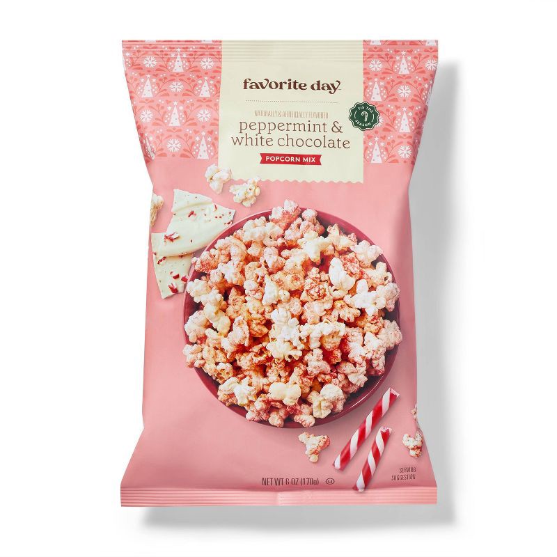 slide 1 of 3, Christmas Peppermint and White Choc bark Popcorn - 6oz - Favorite Day™, 6 oz