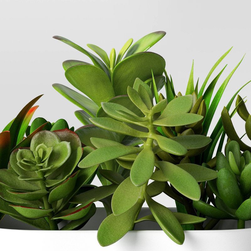 slide 3 of 4, Succulent Arrangement in Long White Pot - Room Essentials™, 1 ct