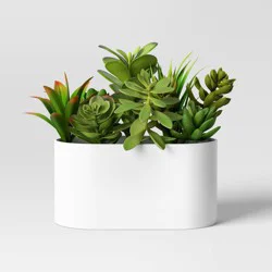 Succulent Arrangement in Long White Pot - Room Essentials™
