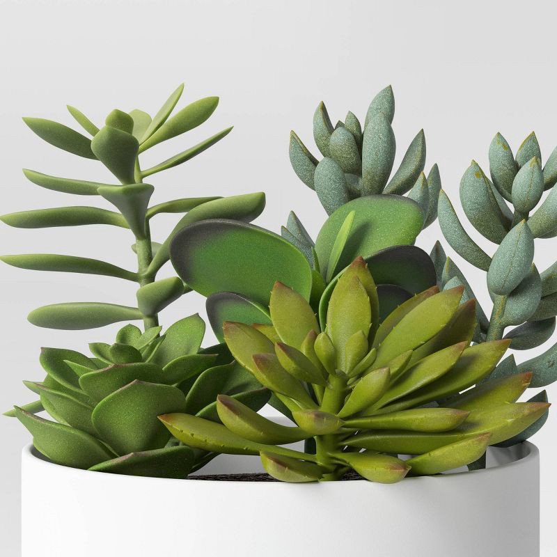 slide 3 of 4, Succulent Arrangement in White Pot - Room Essentials™, 1 ct