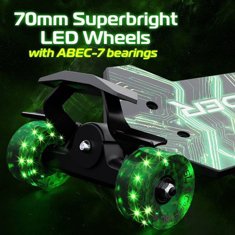 slide 4 of 7, Melo SideWinder Kick Scooter - Green: Steel & Aluminum Frame, Lights Up, 1 ct