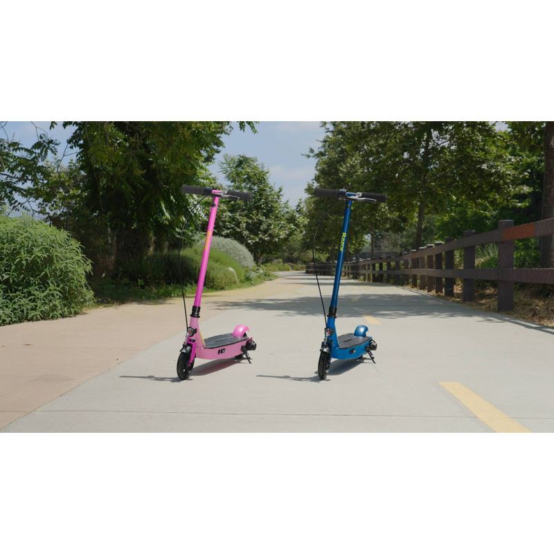 slide 6 of 6, Razor E95 Electric Scooter - Blue: Steel Frame, 10 mph Max Speed, 120 lb Capacity, 120 lb