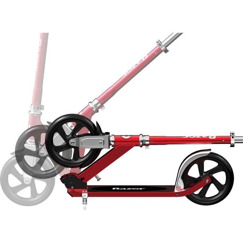 slide 3 of 5, Razor A5 Lux Kick Scooter - Cherry Red: Steel Frame, Urethane Wheels, 220 lb Capacity, 220 lb