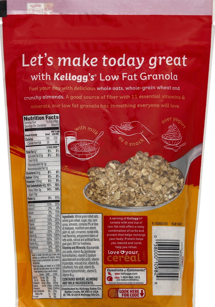 slide 6 of 6, Kellogg's Original Low Fat Granola Cereal, 10.6 oz
