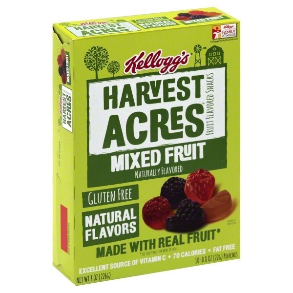 slide 1 of 6, Kellogg's Harvest Acres Mixed Fruit Flavored Snacks, 10 ct; 8 oz