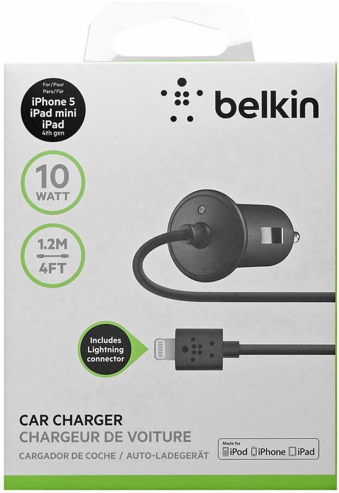 slide 1 of 1, Belkin Lightning Connector Car Charger - Black, 1 ct