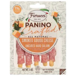 Fiorucci Crafted Smoked Gouda Cheese Uncured Hard Salami Panino 3 oz